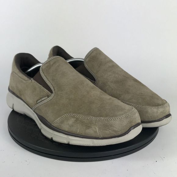 Skechers Equalizer Brown Suede Slip On Comfort Shoes 51502 Men’s Size 13 - Picture 3 of 12